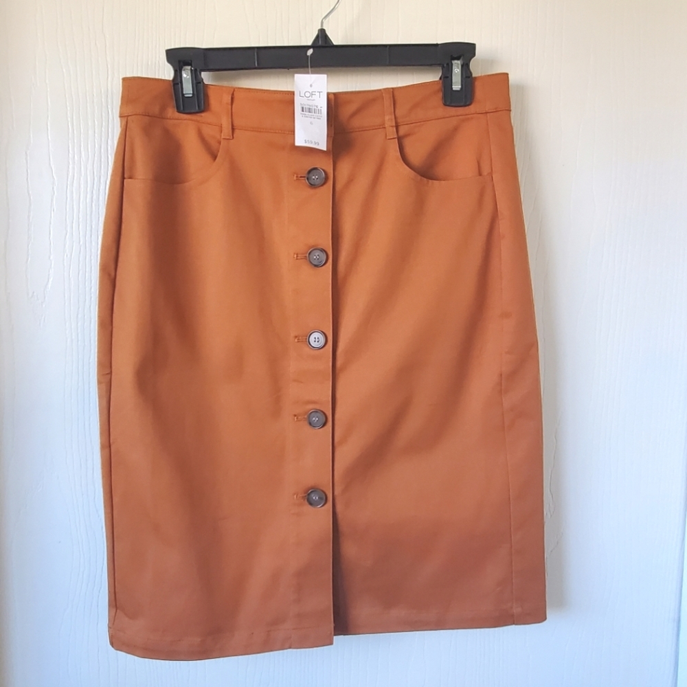 Ann Taylor Loft NWT burnt orange pencil skirt